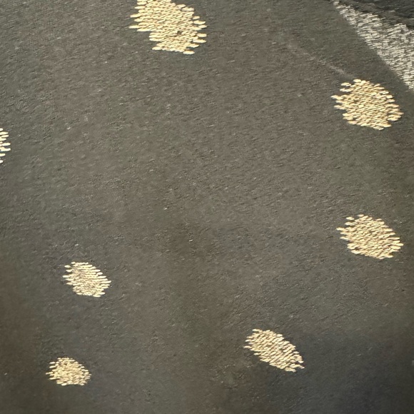 Ashley Stewart Dress Plus Size 12 Black Gold Polka Dots Ruffles Bell - Picture 5 of 5